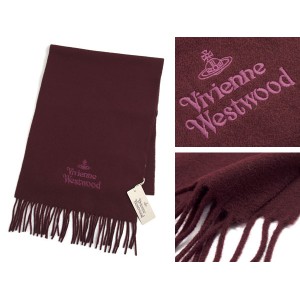 Vivienne Westwood - Rana Wool Logo Scarf / Cherry Red